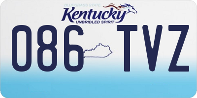 KY license plate 086TVZ