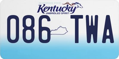 KY license plate 086TWA