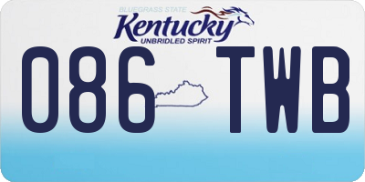 KY license plate 086TWB