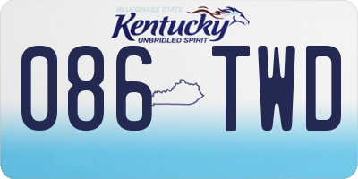 KY license plate 086TWD