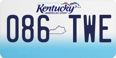 KY license plate 086TWE