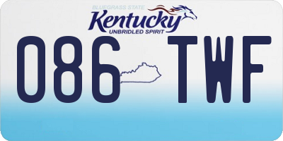 KY license plate 086TWF