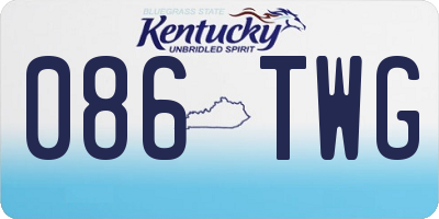 KY license plate 086TWG