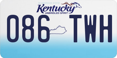 KY license plate 086TWH