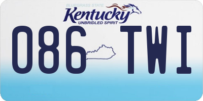 KY license plate 086TWI