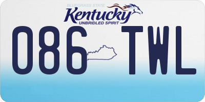 KY license plate 086TWL