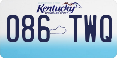 KY license plate 086TWQ