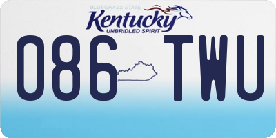 KY license plate 086TWU