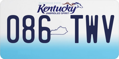 KY license plate 086TWV