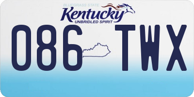 KY license plate 086TWX