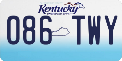 KY license plate 086TWY