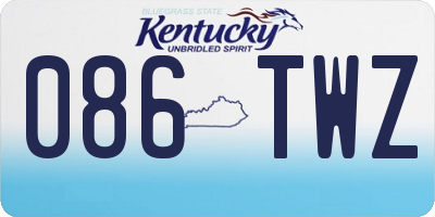 KY license plate 086TWZ