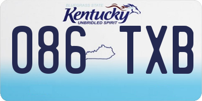 KY license plate 086TXB