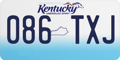 KY license plate 086TXJ