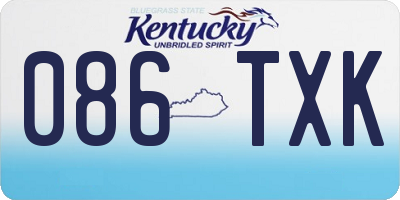 KY license plate 086TXK