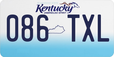 KY license plate 086TXL
