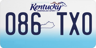 KY license plate 086TXO