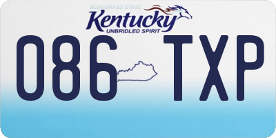 KY license plate 086TXP