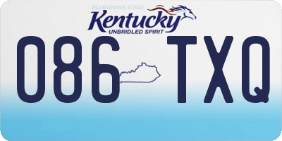 KY license plate 086TXQ