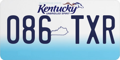 KY license plate 086TXR