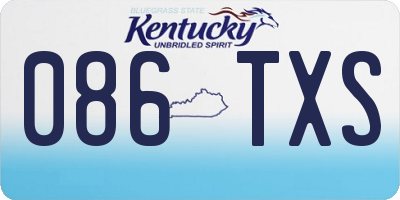 KY license plate 086TXS