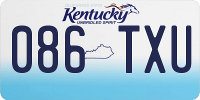 KY license plate 086TXU