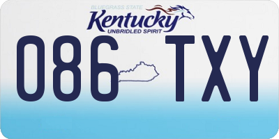 KY license plate 086TXY