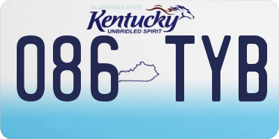 KY license plate 086TYB