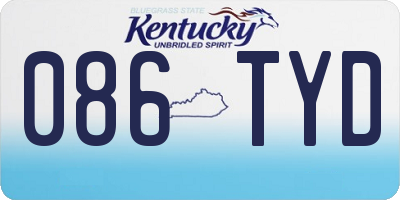 KY license plate 086TYD