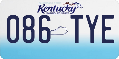 KY license plate 086TYE