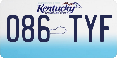 KY license plate 086TYF