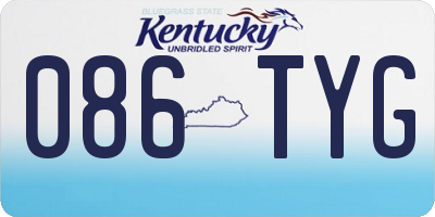 KY license plate 086TYG