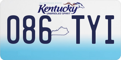 KY license plate 086TYI