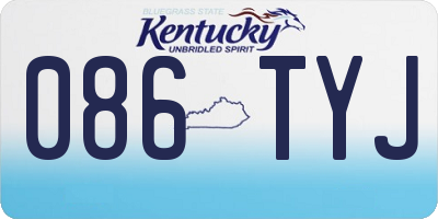 KY license plate 086TYJ