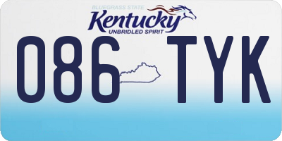 KY license plate 086TYK