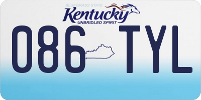 KY license plate 086TYL