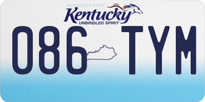 KY license plate 086TYM