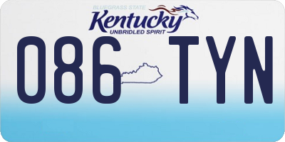 KY license plate 086TYN