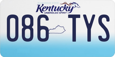 KY license plate 086TYS