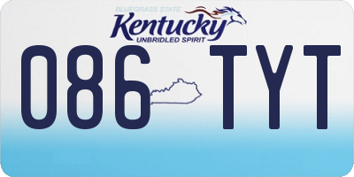 KY license plate 086TYT