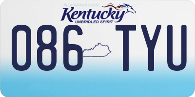 KY license plate 086TYU