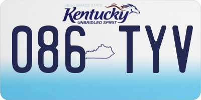 KY license plate 086TYV