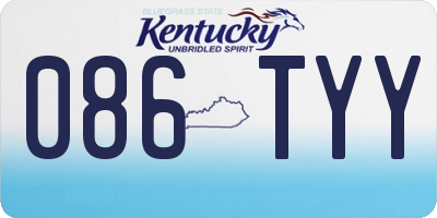 KY license plate 086TYY