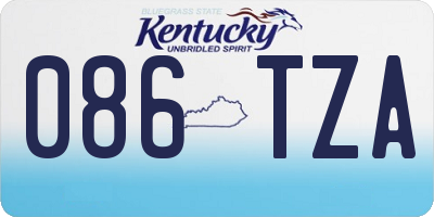 KY license plate 086TZA