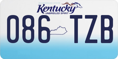 KY license plate 086TZB