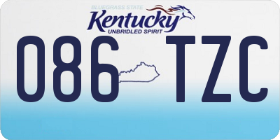 KY license plate 086TZC