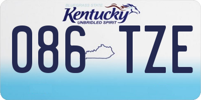 KY license plate 086TZE