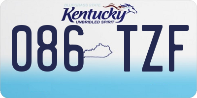KY license plate 086TZF