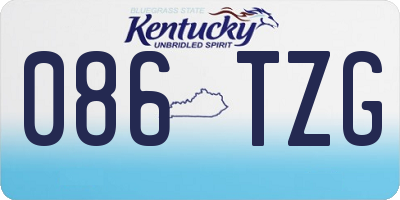 KY license plate 086TZG