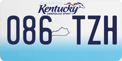 KY license plate 086TZH